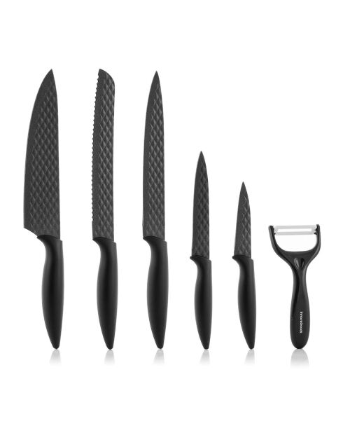 Set de 6 couteaux Diamant Shard noirs